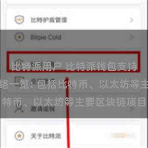 比特派用户 比特派钱包支持的区块链网络一览: 包括比特币、以太坊等主要区块链项目