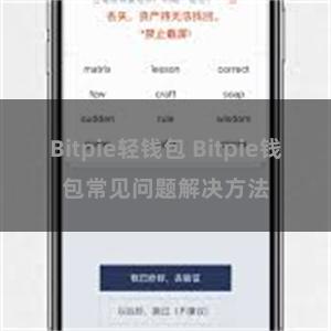 Bitpie轻钱包 Bitpie钱包常见问题解决方法