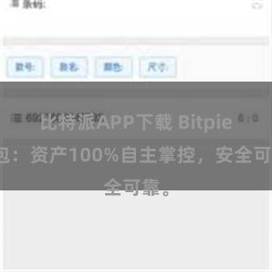 比特派APP下载 Bitpie钱包：资产100%自主掌控，安全可靠。