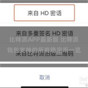 比特派APP最新版 比特派钱包支持的所有稳定币一览